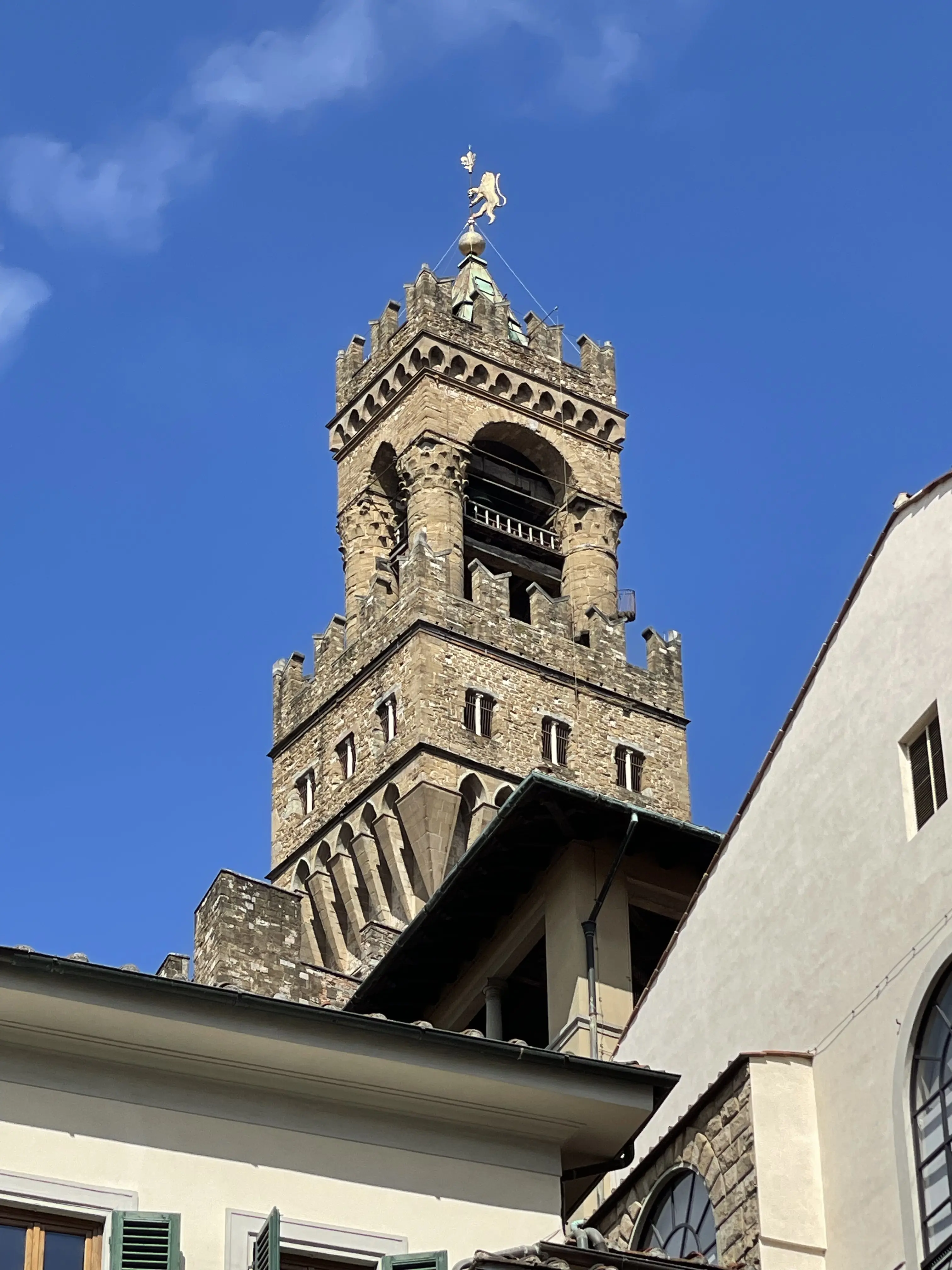 Башня Ратуши с символом города - львом, охраняющим лилию